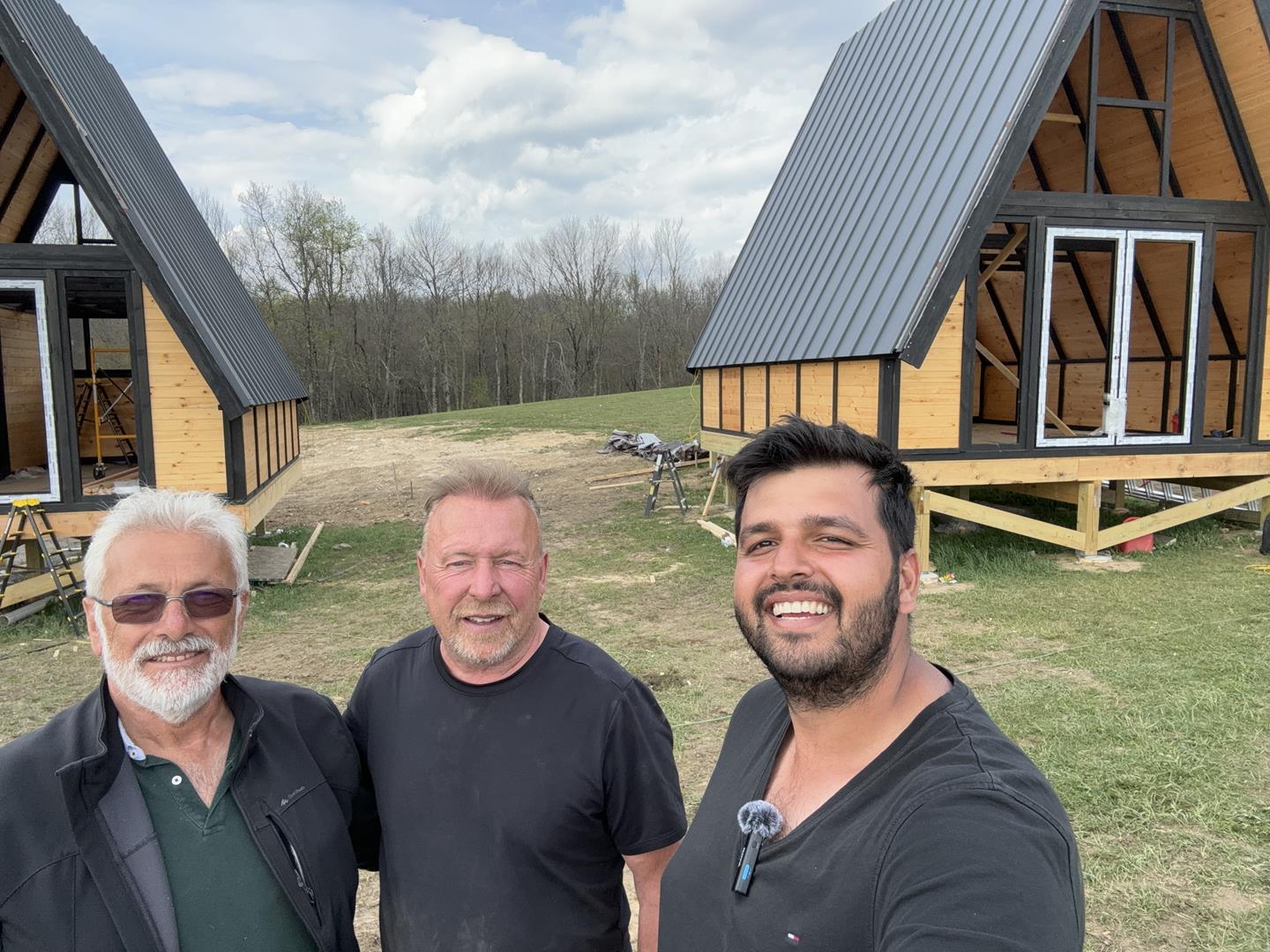 Customer interview after owner-led team from the Stella 70 A-frame cabin kit project in West Virginia