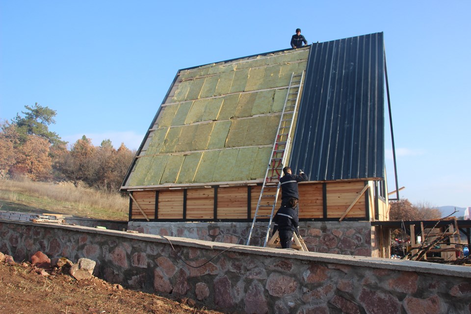Metal roof installation on the Private cabin project in Turkey Stella 70 cabin. Earlier Stella 70 application; project finishes and amenities vary.
