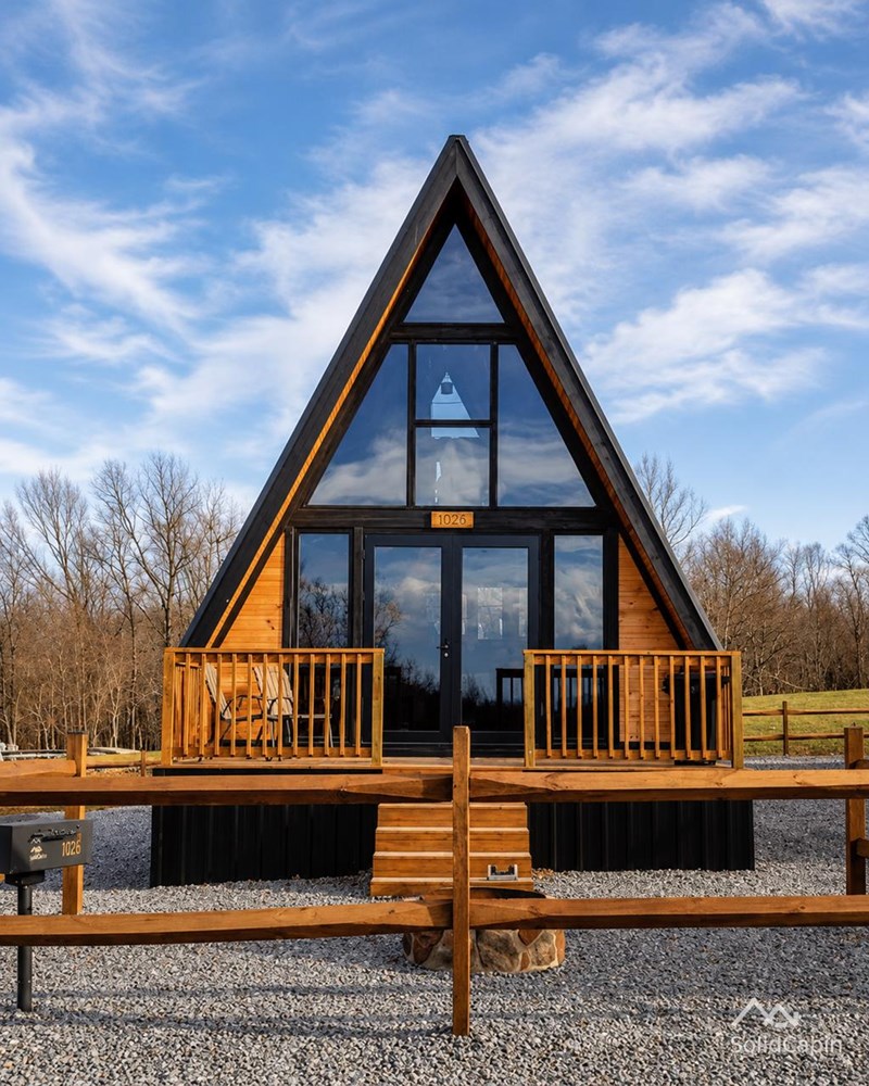 Stella 70 A-frame cabin exterior