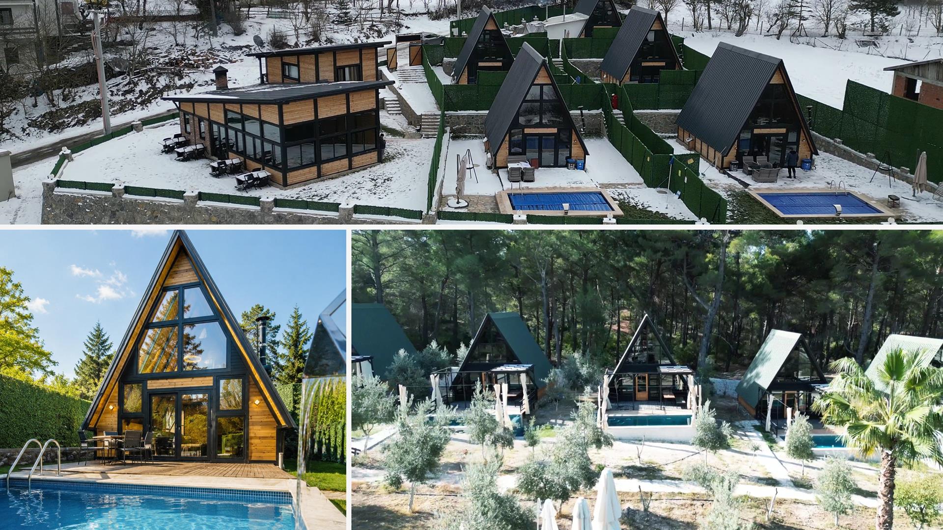 Stella 70 A-frame cabin model selected for a West Virginia rental cabin project