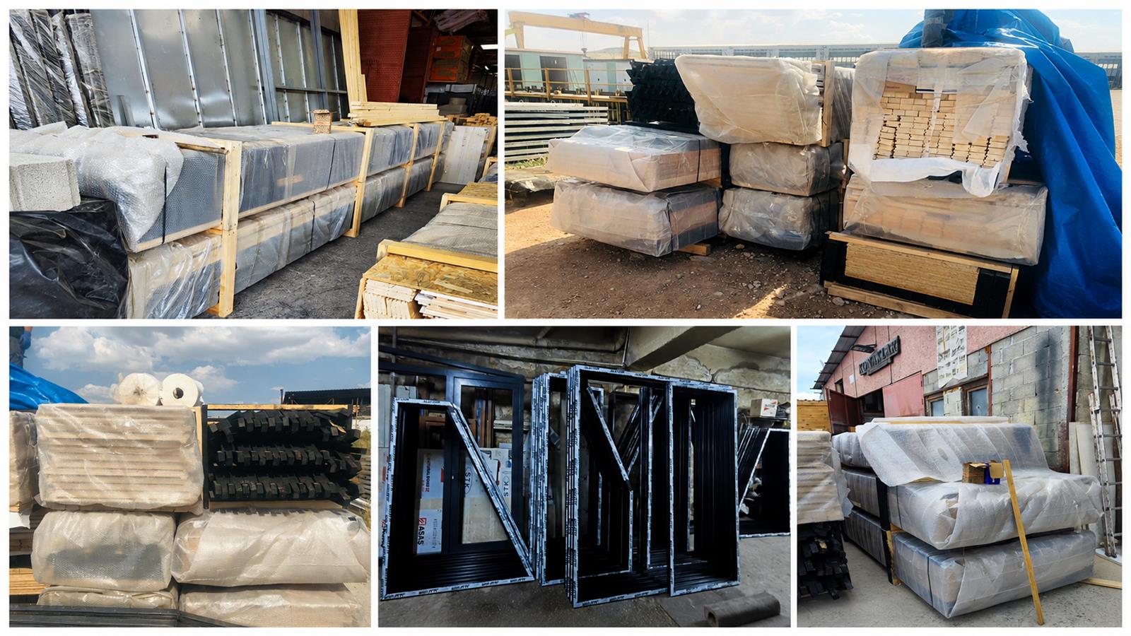 Prefab cabin kit packaging details prepared for international shipment
