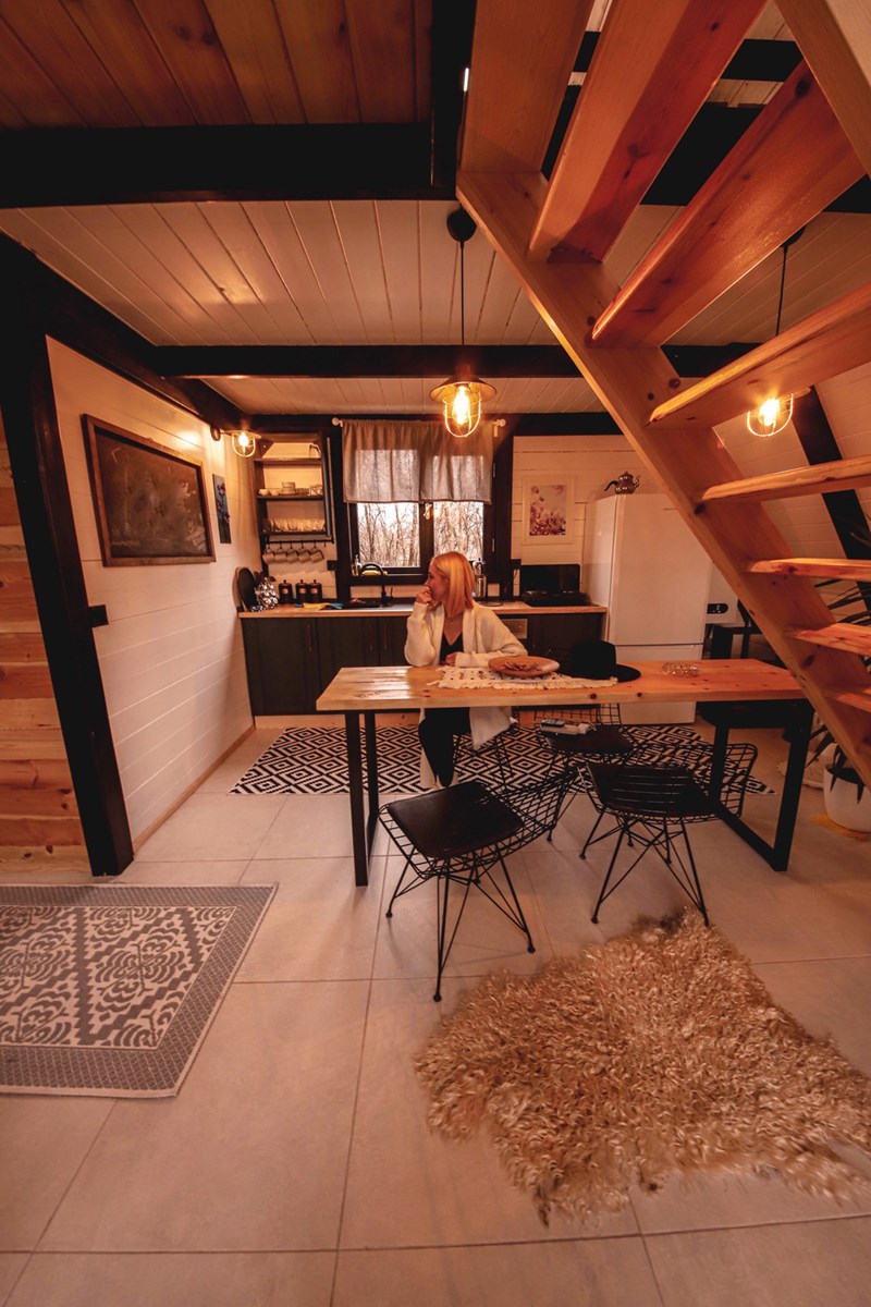 Stella Magna / Interior volume furnished A-frame interior
