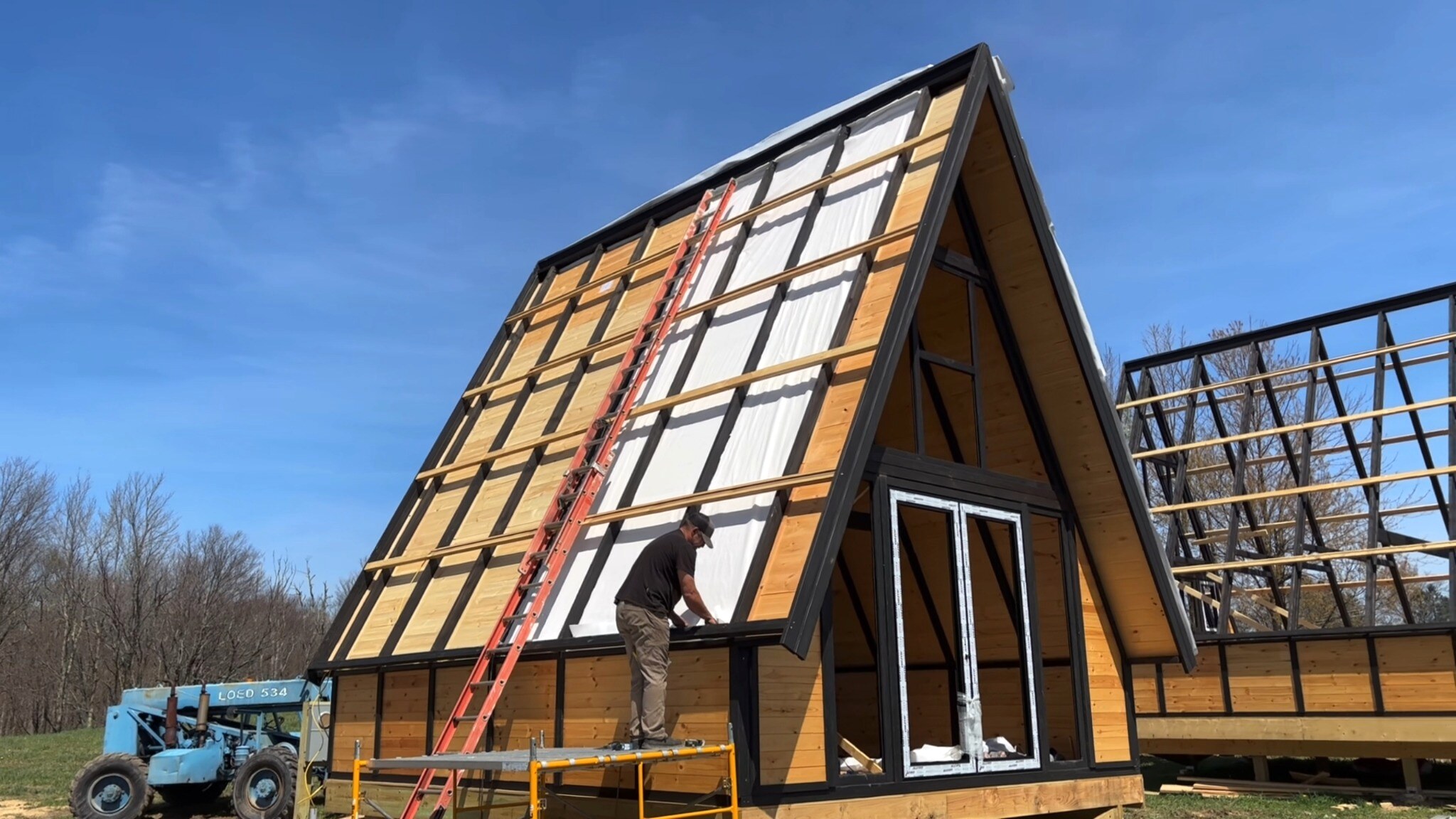 Stella 70 roof insulation and timber battens being installed at WV ATV Resort