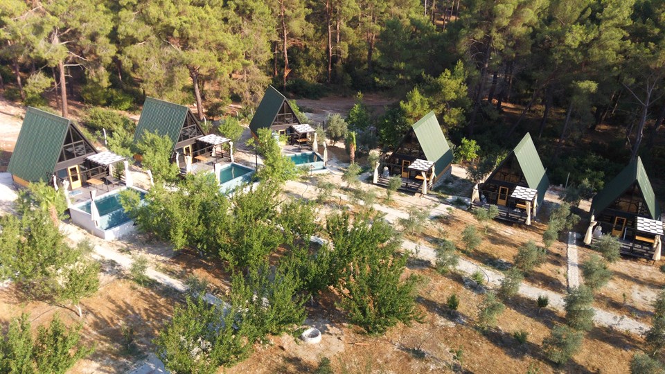 Cabin resort project in Turkey project: earlier Stella 70 cabins arranged as a multi-unit resort.