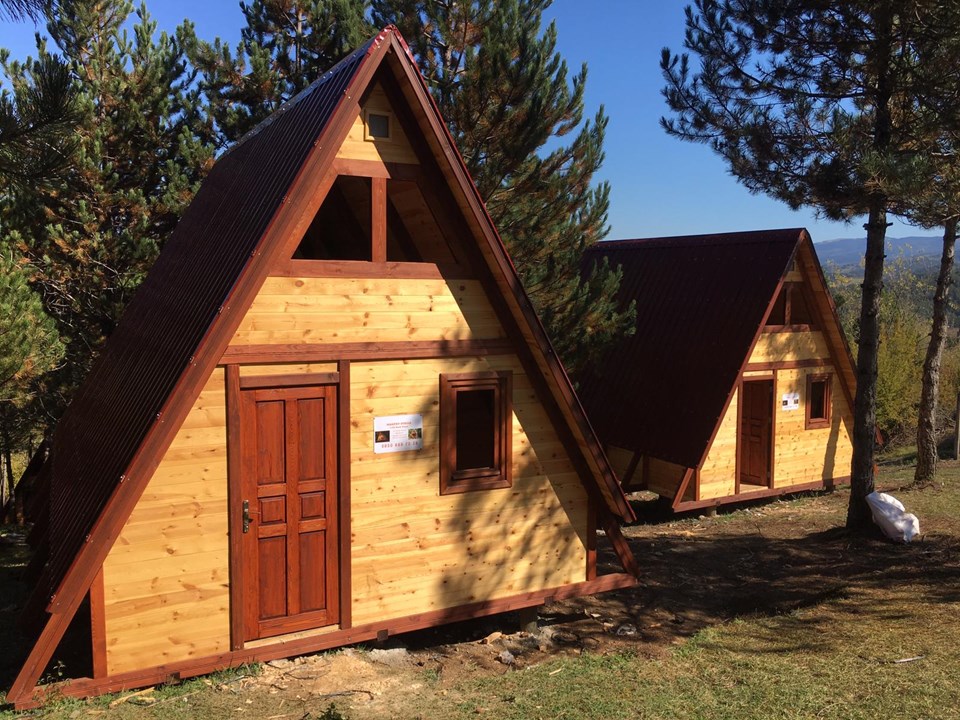 Stella 38 cabins after roof installation at the 2019 Bolu site.