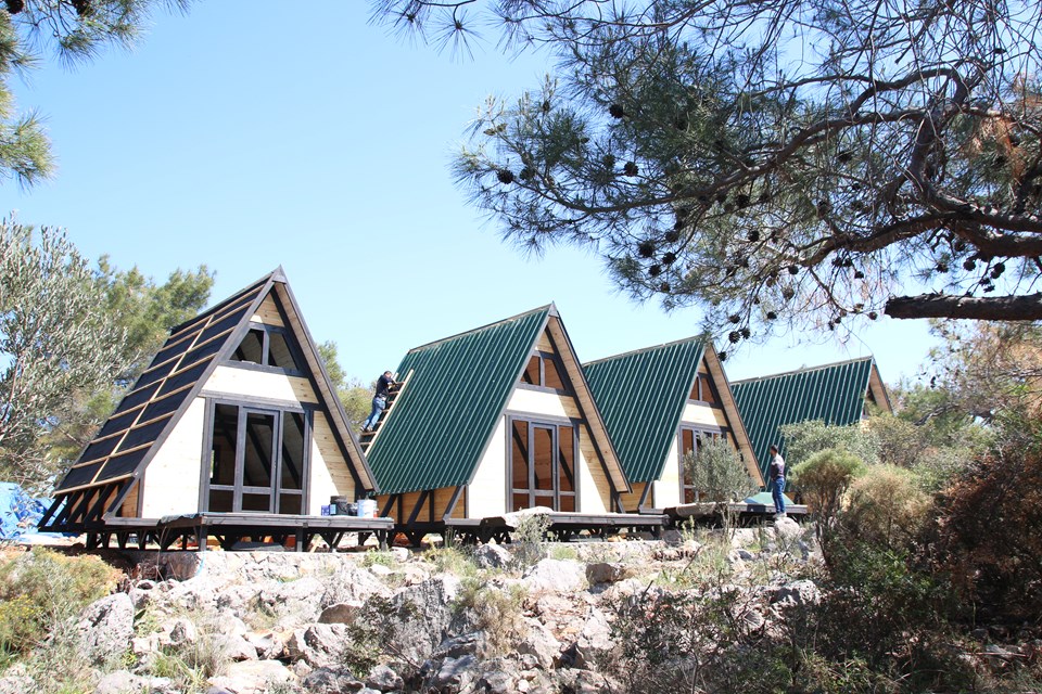 Completed glazed fronts and decks at the four-cabin Patara project.