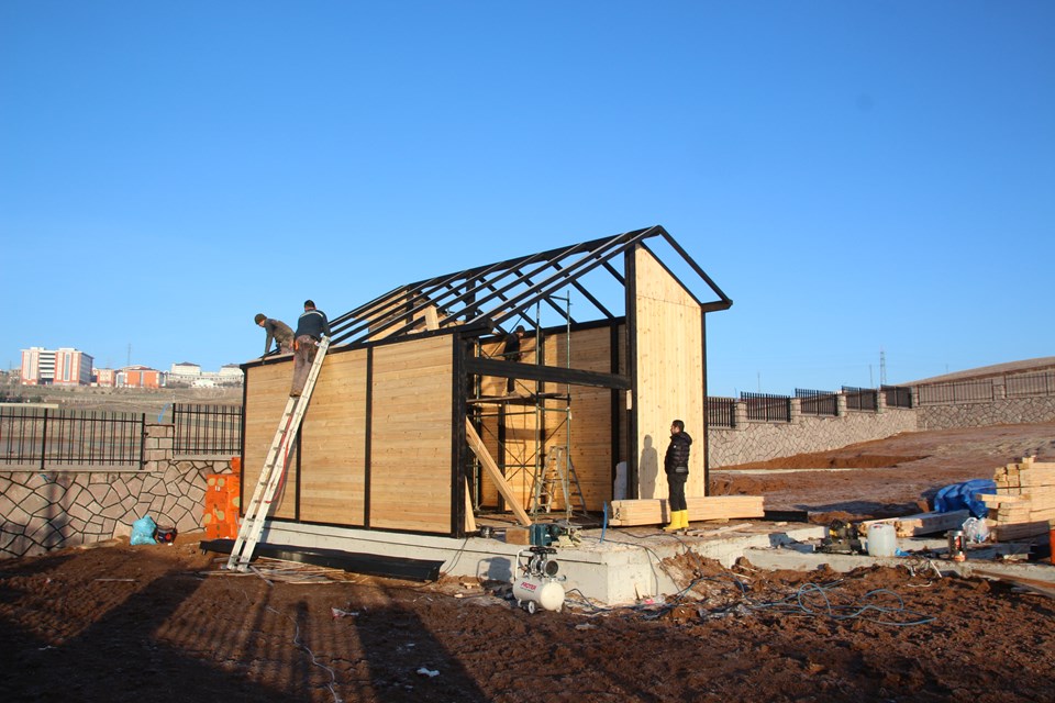 Libra 72 structural framing and wall panels during assembly in 2022.